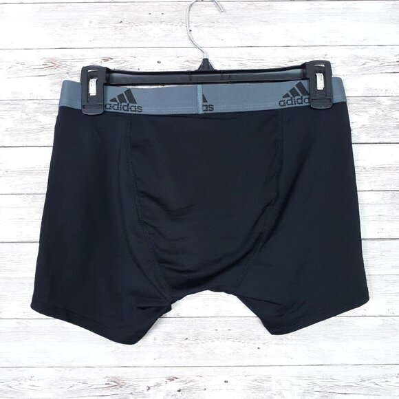 Adidas Mens Boxer Brief Underwear Trunks M Quick Dry Black One Pair 291A - Picture 2 of 3